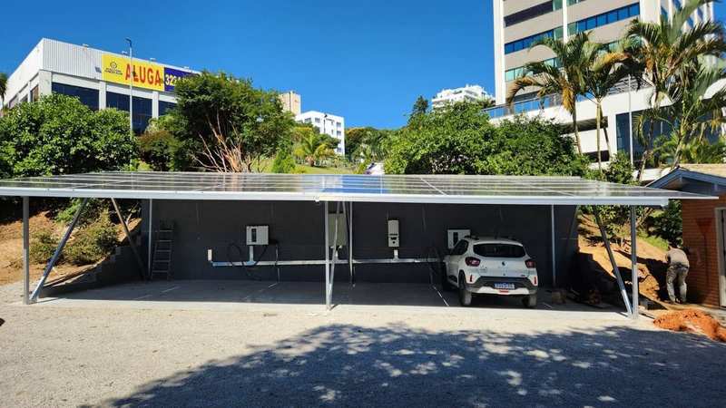 Carport solar alumínio completo com painéis